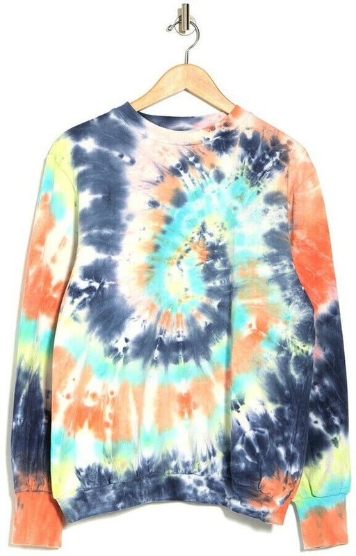 AFRM Munroe Printed Crew Neck Sweatshirt In Soft Multi Spiral size XS