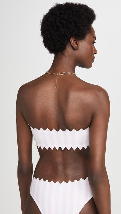 Onia Wilma Bandeau Bikini Top And Bottoms Stripe Blue Bell Size Small