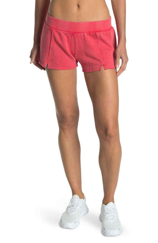 Z By Zella Embody Washed Knit Shorts In Red Hibiscus Size XL