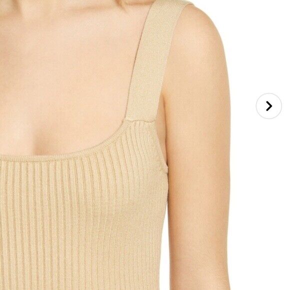 WAYF Gillian Ribbed Tank Dress In Khaki Plus Size 2X