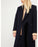 Sandro Women's Wool Blend Peak Lapel Velvet Tie Coat Navy Size 4 US / 36 FR $910