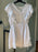 MARSIE Women's White Navy Polka Dot Tiered Dress sleeve ruffle size L