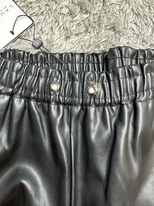 Laundry by Shelli Segal EUC Faux Leather Black Joggers Pants Size M black