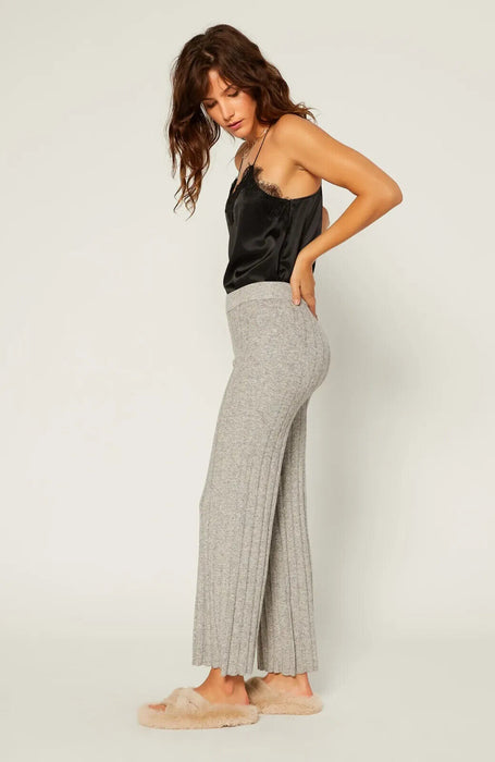 Current Air Women's Knit Ribbed Waisted Pants Heather Grey Size S