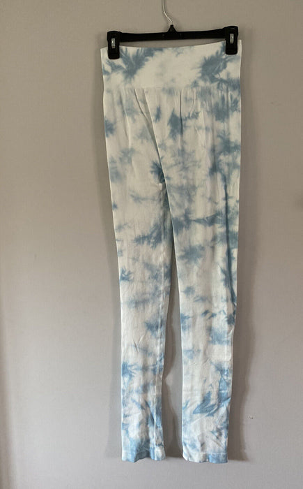 Love Tree Women's Tie Dye Ribbed Knit High Waisted Leggings Blue Size S