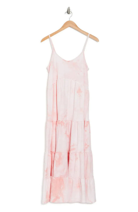 STITCHDROP Tie Dye Tiered Maxi Dress Apricot Size M $92