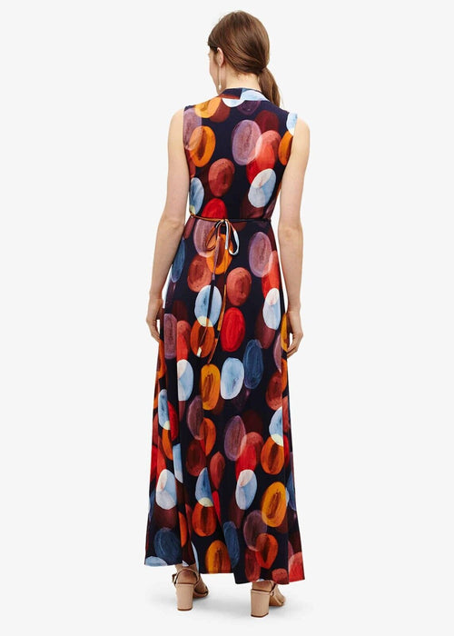 Phase Eight Josefina Maxi Sleeveless Dress in Navy/Multi Spot Size 6 US (10UK)