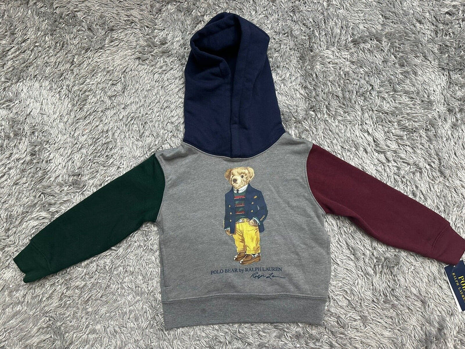 Polo Ralph Lauren Sweat à capuche en polaire à blocs de couleurs Polo Bear pour garçon Gris Taille 3