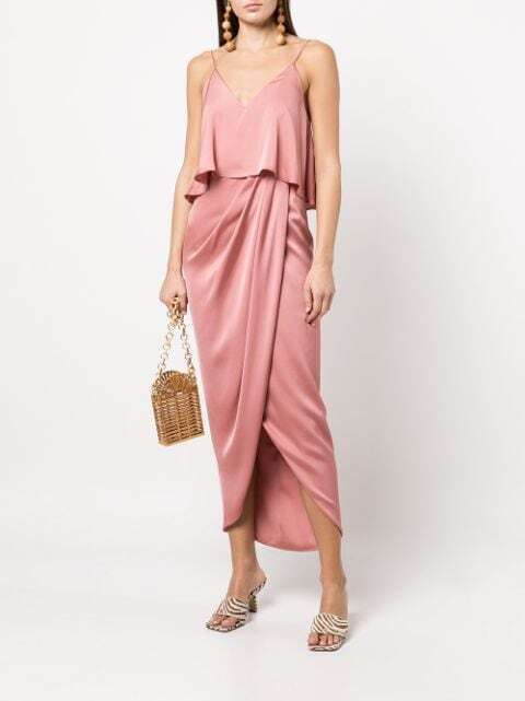 Shona Joy Luxe Frill Tulip Hem Maxi Dress Rose Size 4 US $298