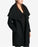 DKNY Manteau à col châle en laine mélangée brossée pour femme en noir taille XL 395 $