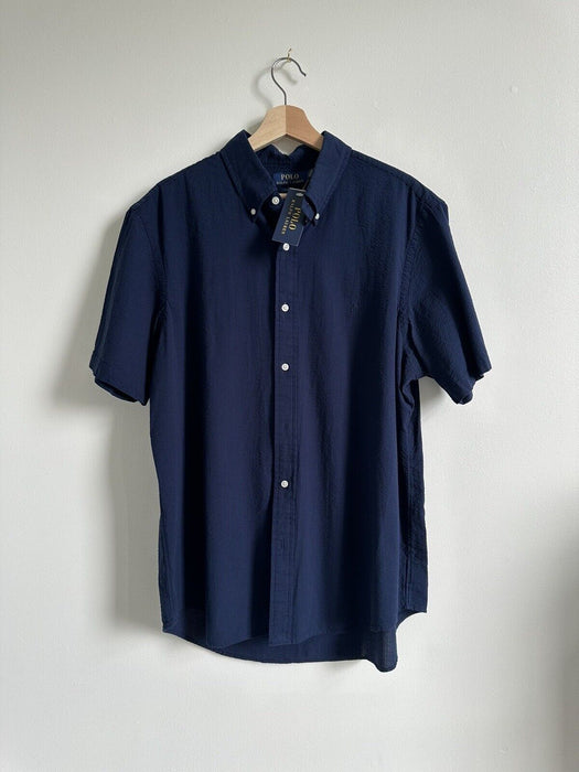 Polo Ralph Lauren Men's, RL Prepster Classic Fit Seersucker Shirt, Navy size XL