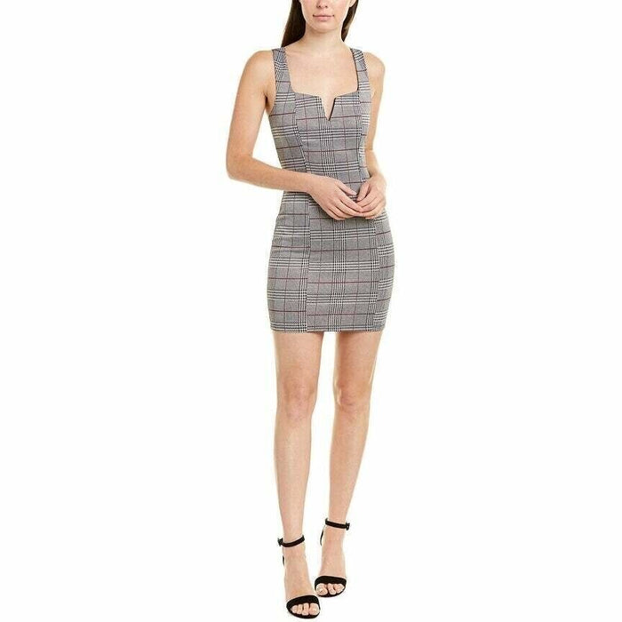 Max & Ash Nordstrom Notched Sheath Dress In Houndstooth Plaid Size L $148