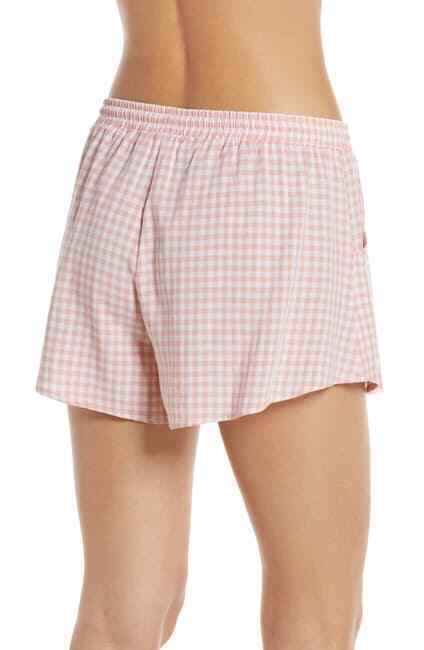 Make + Model Slumber Party Lounge Shorts Pink Spakle Gingham Size XXS NWT