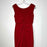 London Times Stretch Shirred Ruched Rhinestone Brooch Dress Cranberry Red Size 2