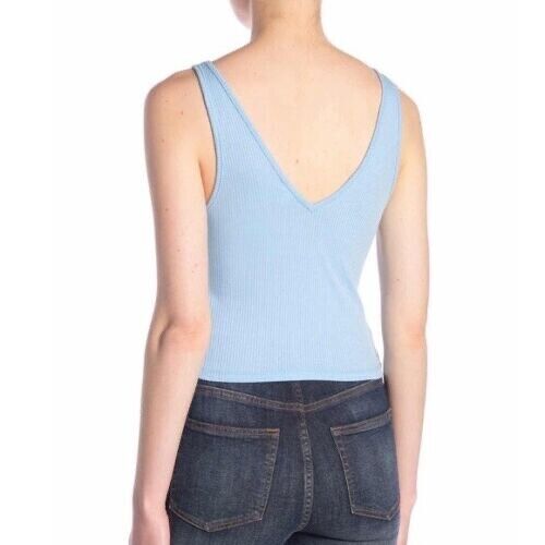 Love, Fire Women's Lightweight Sleeveless V Neck Ribbed Tank Crop Top Purple L