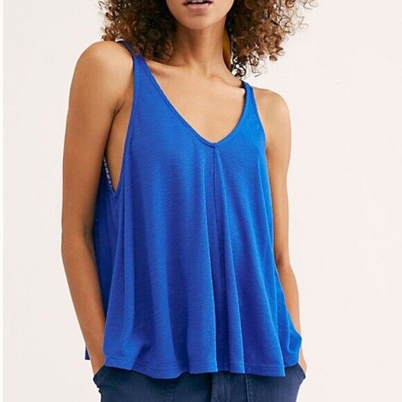 Free People Swing Sleeveless Tank Blue Size S