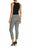 Amanda + Chelsea Pantalon stretch à jambe slim pour femme en noir/blanc imprimé géo taille 8