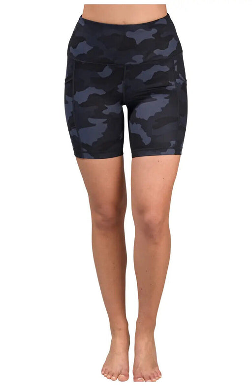 90 Degree By Reflex Lux Camo Print High Rise Shorts in Camo Slate Sky Size XS