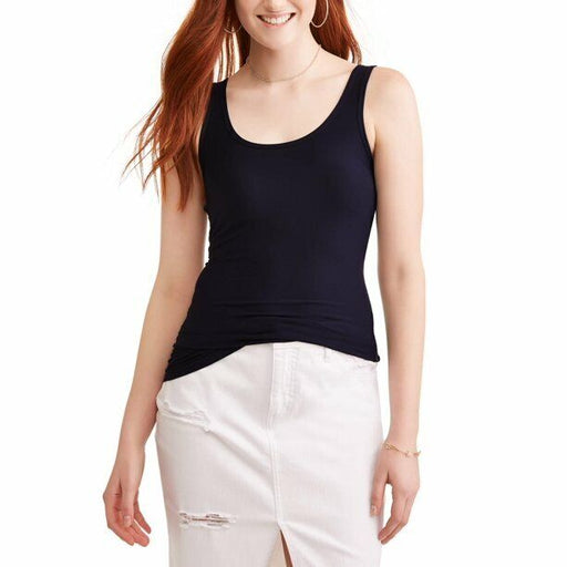 No Boundaries Juniors Scoop Neck Stretch Knit Tank In Black Size XXL