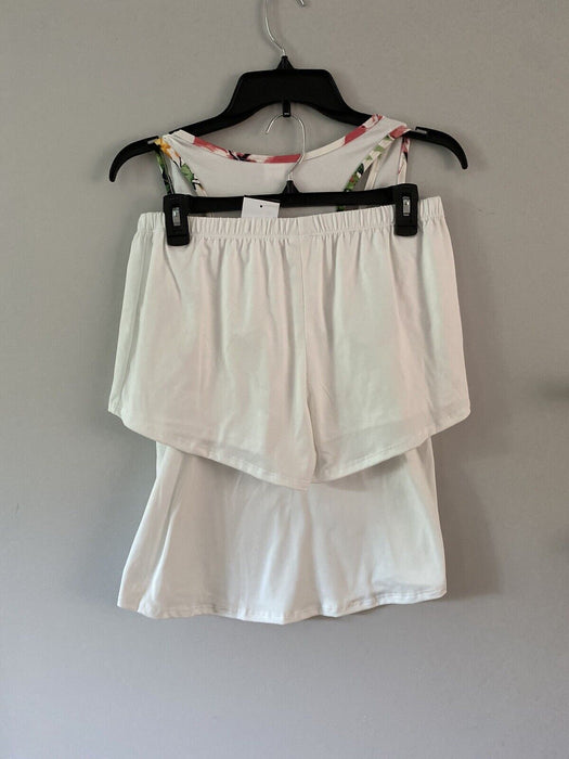 Cozy Rozy 2-Piece Pyjama Set Racerback Endless Summer Days Solid Cream Size L