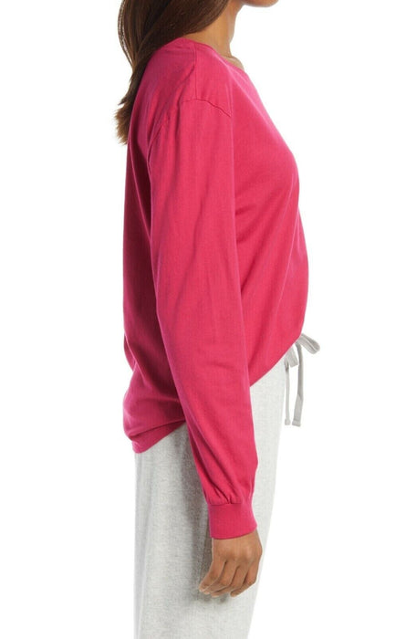 Treasure & Bond $79 XXS Pink Vivacious Oversized Crew Neck Long Sleeve Tee