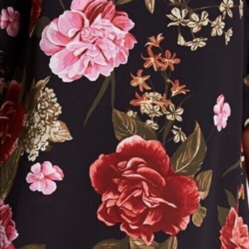 Catherine Catherine Malandrino Hi-Lo Woven Tunic Black Floral Print Size S $99