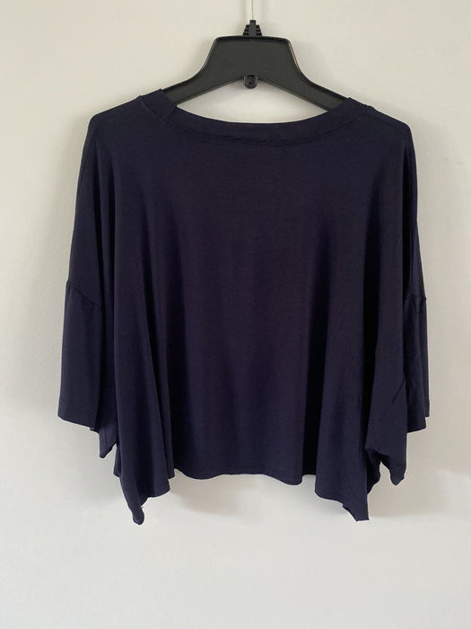 Wst Cst Women's Cropped T-Shirt Tiger Graphic Print Navy Blue Size XS