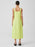 Robe d'été en lin biologique à col carré Eileen Fisher en vert miellat taille XS 325 $