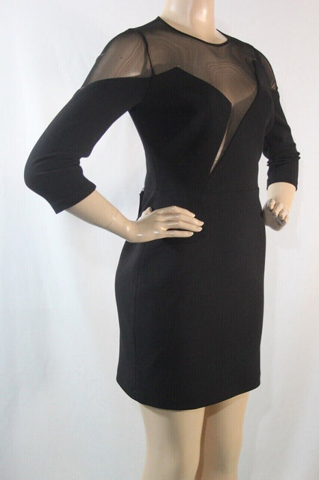 BCBGMAXAZRIA Women's Edesa Sheer Neck Mini Dress In Black Size 2 $322