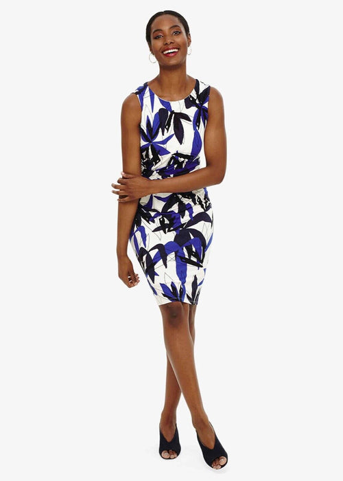 Phase Eight women's Abela Print Dress Blue White Size 10 $160 NWT
