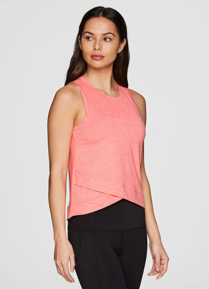 RBX Stripe Coral Super Soft Tulip Tank Top Size M $39