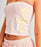 Fila Teodora Banded Tube Top Logo Stretch Cotton Jersey Crop Bandeau Pink M