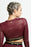ELEVEN BY VENUS WILLIAMS Long Sleeve Crop Top In Deep Burgundy Size XS