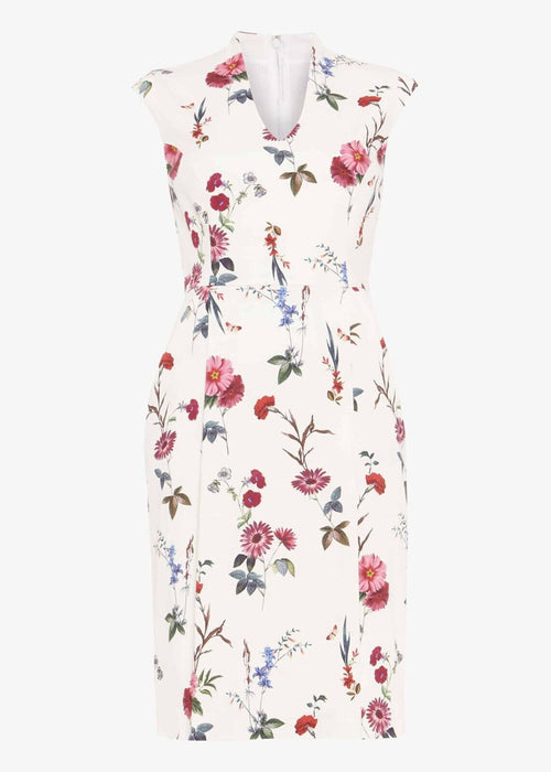 Phase Eight Saffie Short Sleeve Dress In Ivory Floral Print Size 14 US 18UK $259