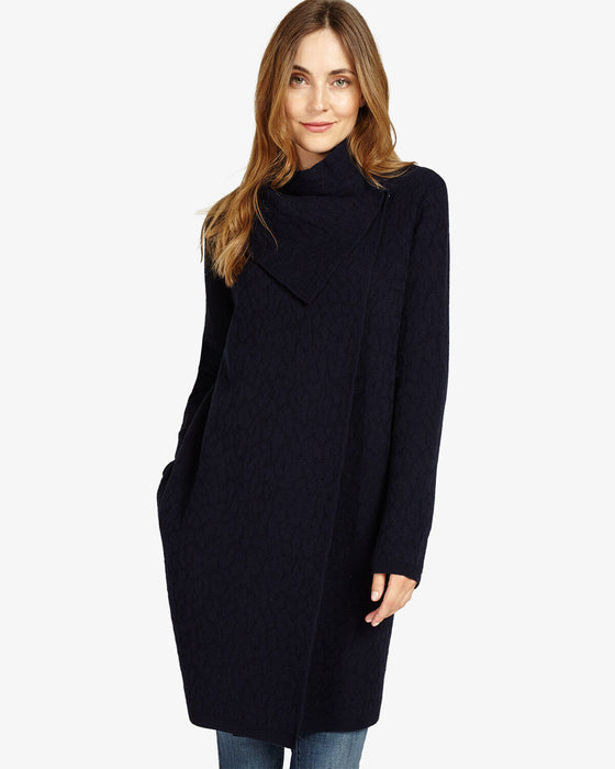 Phase Eight Belen Jacquard Knitted Coat Navy Size 12UK 8US