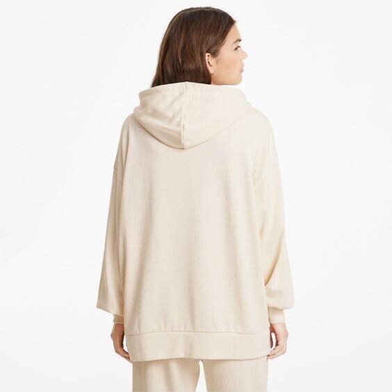 Puma Women' Classic Oversized Hoodie In Ivory Size L fits bigger