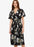 Phase Eight Tasha Wrap Satin Belted Dress In Black Floral US 12 / UK 16 $240