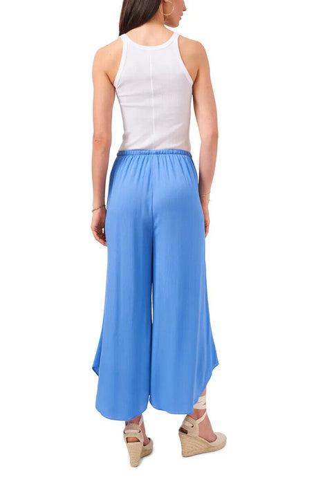 1.State Drawstring Wide Leg Pants Asymmetrical Hems In Iris Blue Plus Size 1X