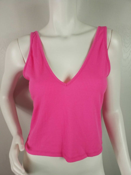Love Fire Women's Sleeveless V Neck Ribbed Tank Top Lightweight In Pink Size L