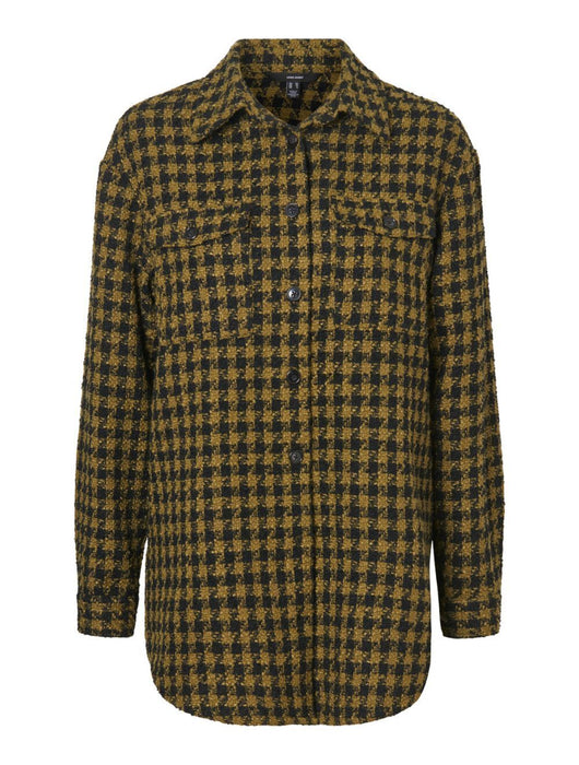 Vero Moda Oversize Houndstooth Plaid Shirt Jacket Fir Green Size 2 US