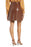 Halogen X Atlantic Pacific Croc Embossed Faux Leather Miniskirt - Brown - Large