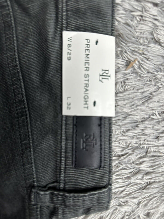 Lauren Ralph Lauren Jeans Women's Regular Size 8 GREY Corduroy Slim Stretch $125