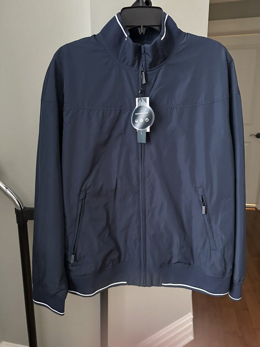 Perry Ellis Men's Lightweight Long Sleeve Harrington Jacket in Navy Size L $175
