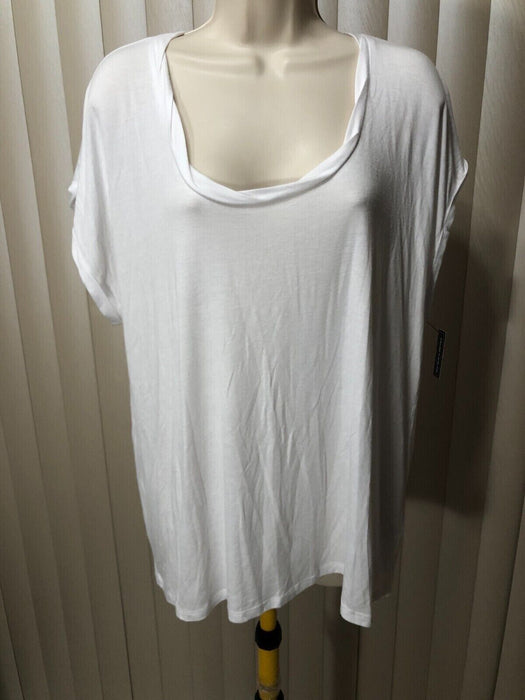 Treasure & Bond Women's  T Shirt size S Scoop Neck Twist Detail Tee White