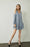 BCBGMAXAZRIA Ellyson Cold Shoulder A-Line Dress In Chambrey Blue Size XS $257