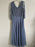 J Kara Women's 3 / 4 Sleeve Geo Beaded Dress Gown 1125NP size 14 dusty Blue $299