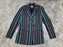 $399 Chelsea28 Women's Blue Brown Stripe Button Double Breasted Blazer Size XXS