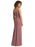 Social Bridesmaids Luxe Chiffon V-Neck Tie Back Trumpet Gown Rosewood Size 4