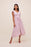 ASTR Women's Euphoria Midi Ruffle Sleeve Belted Slit Dress In Lilac Size L $145