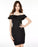 Emerald Sundae Juniors' Off-The-Shoulder Bodycon Dress, Black, XXS